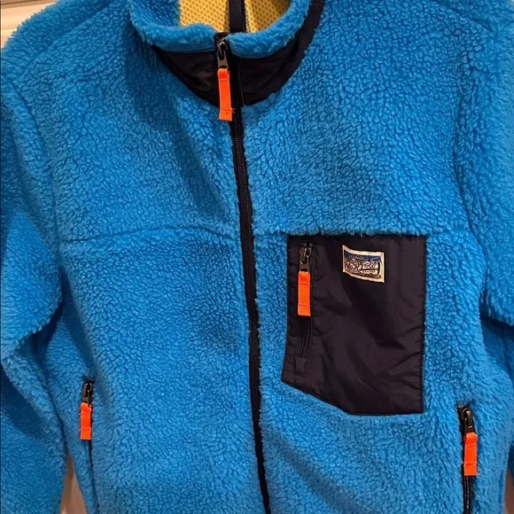 Polo Ralph Lauren Blue Sherpa Fleece Jacket with Navy Pocket - Picture 3 of 13